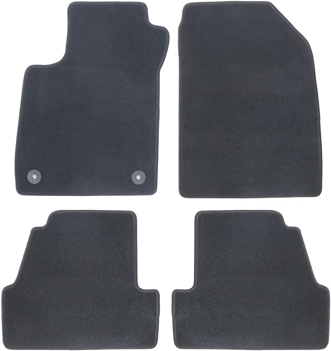 GXARTS Custom Fit Velour Car Floor Mats Full Set for Buick Encore 2013-2022 & Chevy Trax 2013-2023 (Not Fit Encore GX) | Black Carpet Liners Front & Rear with Anti-Slip Retaining Clips