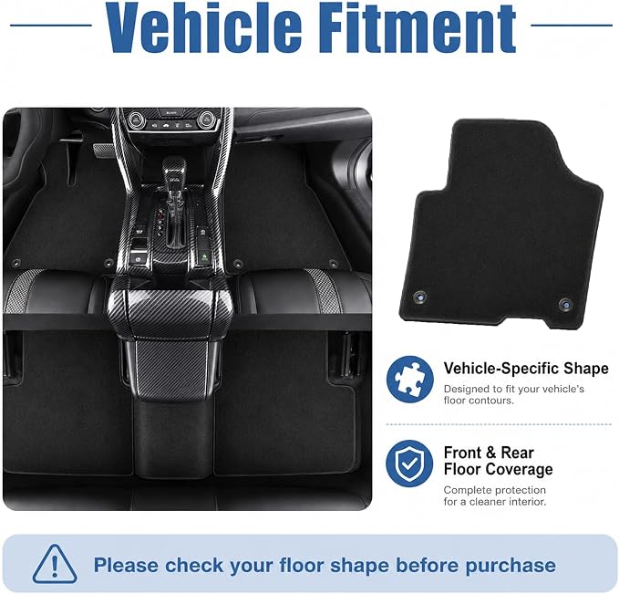 GXARTS Car Waterproof Floor Mats Carpet Full Set Compatible with Volkswagen Jetta 2019 2020 2021 2022 2023 2024 2025 | All-Weather Protect, Non-Slip Backing Automobile Floor Liner