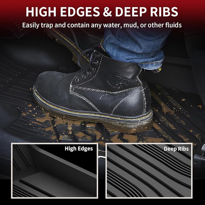 LASFIT Floor Mats Fits for Hyundai Sonata 2020-2026 (Only for FWD & Gas) & Kia K5 2021-2025 (Only for FWD) Custom Fit TPE All Weather Floor Liners Car Mats Accessories, Black