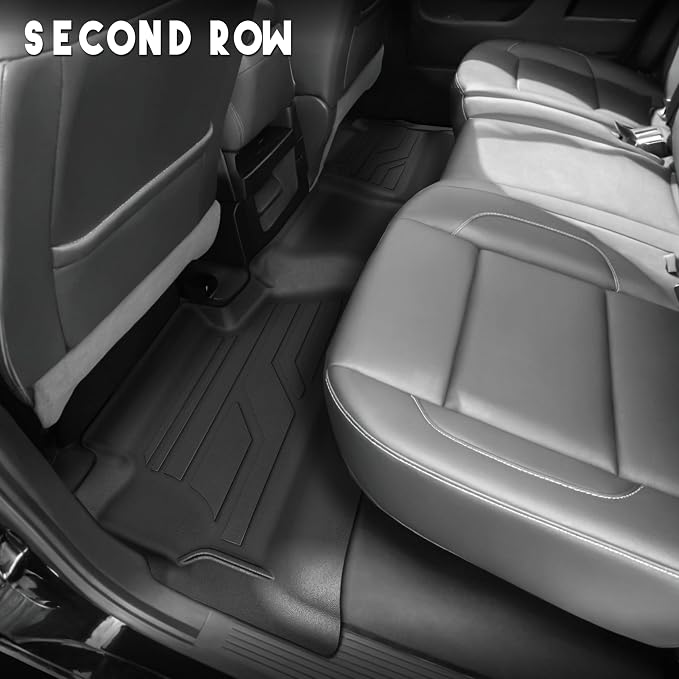 KARPAL Floor Mats for 2014-2018 Chevy Silverado & GMC Sierra 1500 Crew Cab, 2015-2019 Silverado/Sierra 2500/3500 Crew Cab(Footwell Cvg), All-Weather TPE Custom Fit Floor Liners Car Accessories