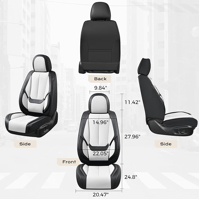 Coverado Car Seat Covers, Seat Covers for Cars, Waterproof Leather Auto Seat Protectors, Leather Car Seat Cushion, Car Interiors Accessories Universal Fit for Most Cars
