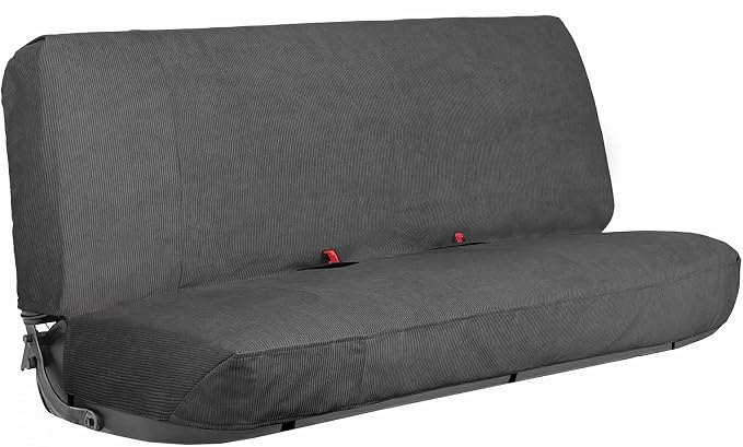 Leader Accessories Solid Bench Seat Cover for Full Size Pickup Trucks, Grey | Solid Bench Seat Cover for Pickup SUVs, Heavy-Duty Woven Fabric Protect Dirt, Stains, Universal Fits Ford, Chevrolet, Dodge