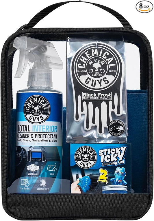Chemical Guys, Interior On the Go Car Wash Kit, Cleaners & Protectants Set | Compact kit with interior cleaners and protectants for quick interior detailing at home or on the go