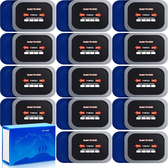 Tallew 20 Pcs Tire Patch Heavy Duty Rubber Patches Radial Repair Patch Tube and Tire Plug Kit Emergency Repair Tool for Puncture Car Truck Bus Tractor Vehicle (3.15 x 4.7 Inch)