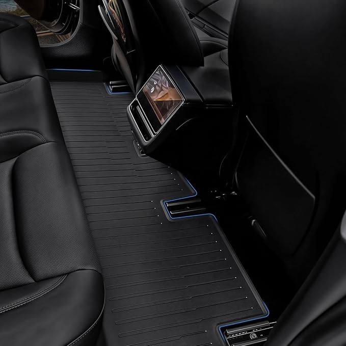 OEDRO Floor Mats Fits for Tesla Model Y 5-Seater 2024-2020 Custom Fit All Weather TPE Automotive Interior Cargo Liners Trunk Mats Accessories for Model Y (NOT for Model Y Juniper) 6 Pcs Mats Set