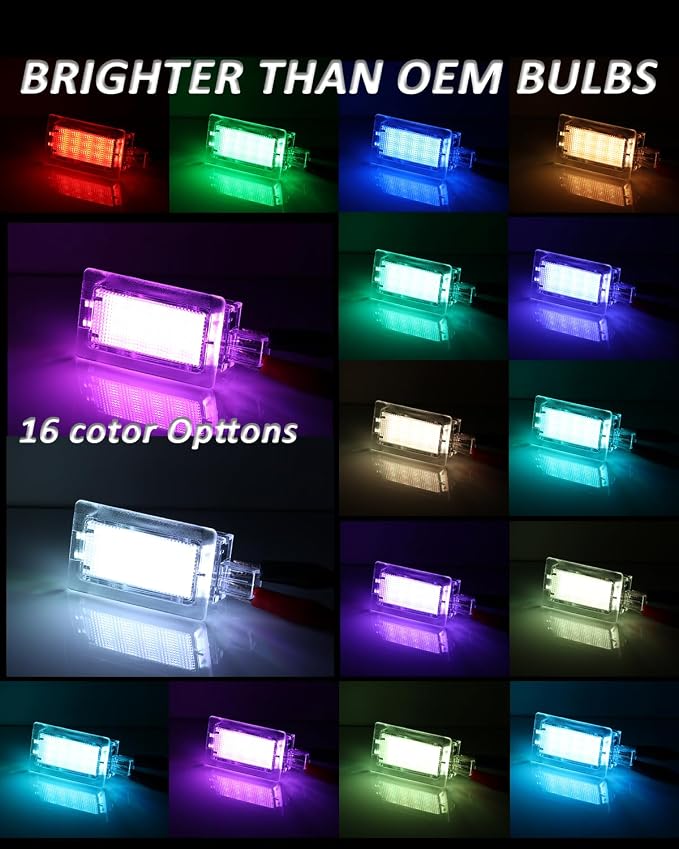 Bestview RGB LED Door Welcome Courtesy Lights Compatible with 2001-2020 Dodge Charger Challenger Avenger Magnum Dart/Chrysler 300 200, 16-Color Interior Door Panel Lamp Pack of 2