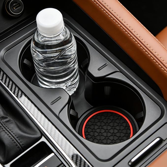 Car Cup Holder Coasters, 4PCS, 2.75 Inch | Dustproof, Non-Slip Insert, Automotive Interior Accessories Mat, Universal for Vehicles, Trucks, RVs