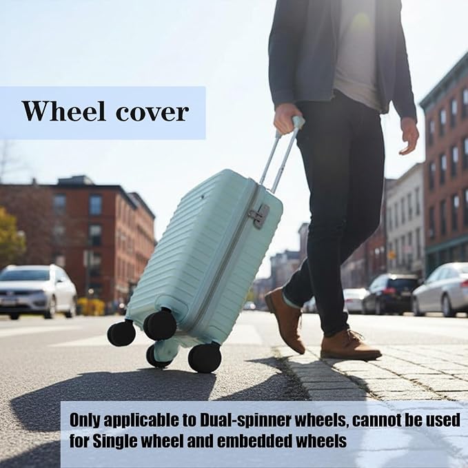 16 Pcs Luggage Wheel Covers, Silicone Full Wrap Suitcase Caster Protector, Noise Reduction Anti Slip Spinner Swivel Tires Replacement Parts For Travel Bags