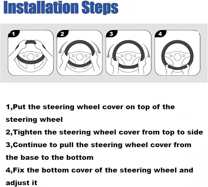 14-15 Inch Car Steering Wheel Cover, Breathable,Soft Non-Slip Steering Wheel Protector, for Most Cars, Trucks and SUV (BZDQ)