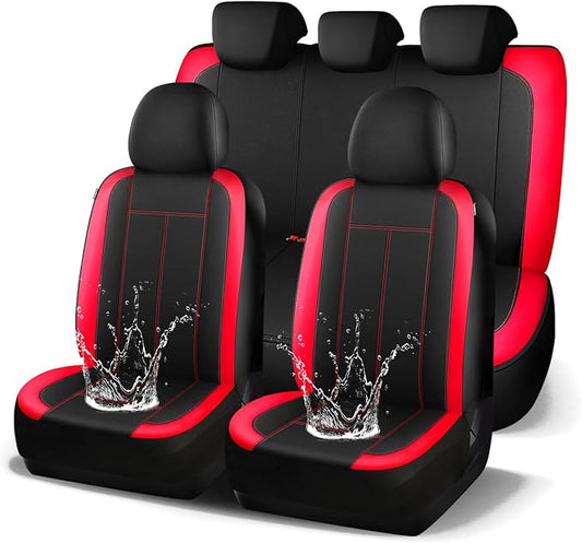 HChengkikz Full Set Neoprene Waterproof Car Seat Covers,Seat Protectors | Water Resistant Seat Protectors, Airbag Compatible, Universal Fit for Sedans, SUVs, Trucks, Vans