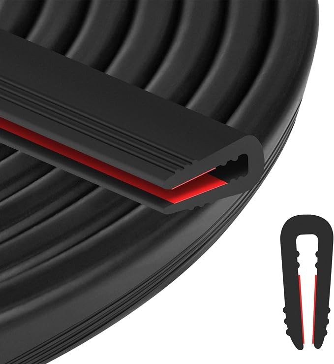 ToLanbbt Rubber Edge Trim U Channel, 3/32" Self Adhesive Sheet Metal Edge Guard Protector, EPDM Seal Strip for Car Doors, Steel Plates, Glass, Hatches, Table Corners, Fit 3/32"(2.4mm), 10Ft, Black