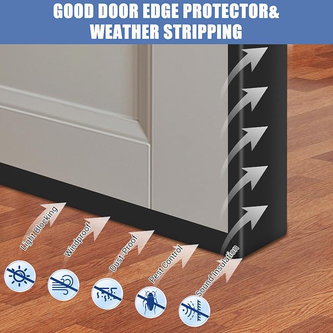 Rubber Edge Trim, Self-Adhesive House Door Edge Guard, Flexible U Shaped Edge Banding, Peel and Stick 1-3/8"(35mm) Wide Size U Shaped Protector, Baby Proof Guards for Plywood, Furniture, 20Ft