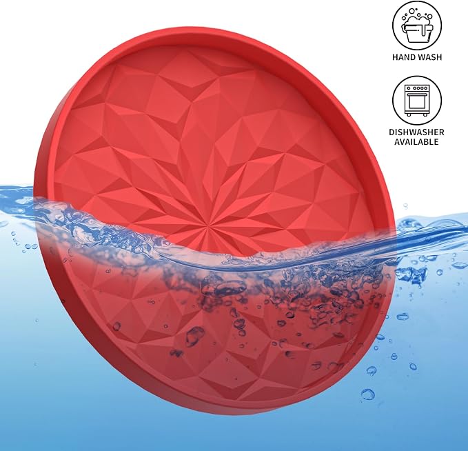 ME.FAN Car Coasters for Cup Holders [4 Pack] - 2.75In Silicone Auto Mug Mats - Universal Non-Slip Recessed Car Interior AccessoriesRed
