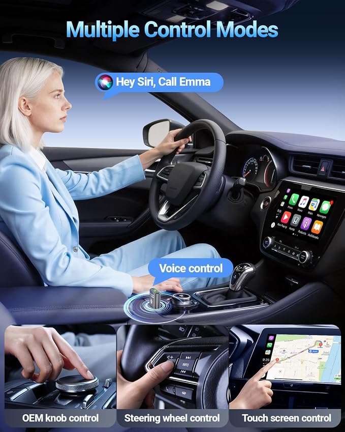 vnilrgle Wireless CarPlay Adapter for Apple iPhone（2026 Upgraded） Mini Design, Converts Factory Wired to Wireless Adapter for CarPlay, Plug and Play, Auto Connect Fast and Stable(Dark Gray)