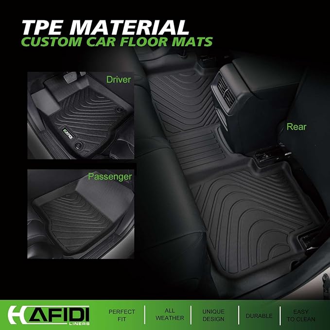 HAFIDI® Floor Mats & Cargo Liner Set Fit for 2025-2026 Kia K4 Sedan LX LXS EX GT-Line/GT-Line Turbo All Weather Protection TPE Anti-Slip Automotive Full Set Floor Liners Custom Accessories - Black