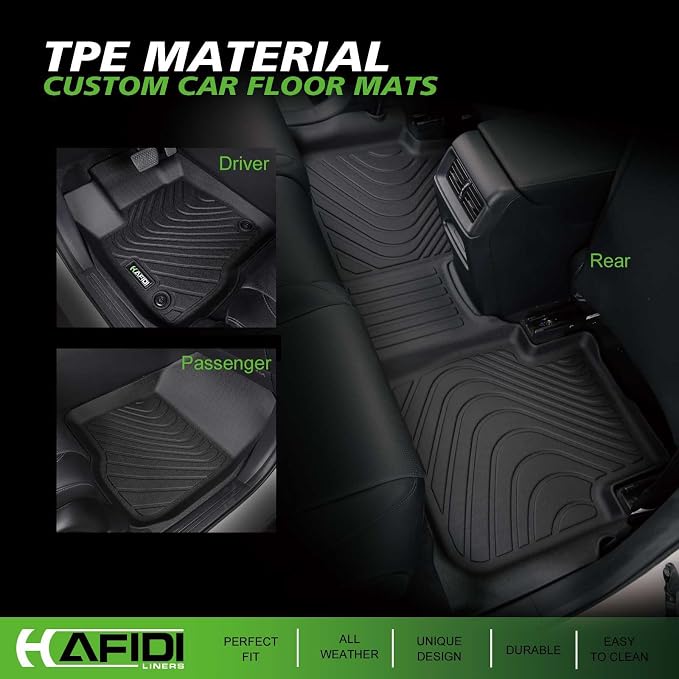 HAFIDI® Floor Mats & Cargo Liner Set Fit for 2025-2026 Honda Civic Hybrid Hatchback All Weather Protection TPE Anti-Slip Car Full Set Floor Liners Custom Accessories - Black