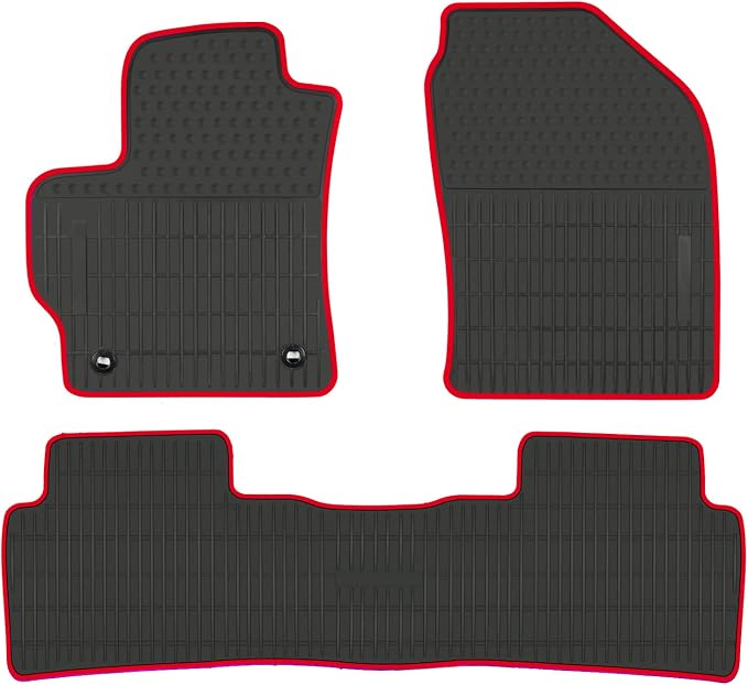 Car Rubber Floor Mat Custom Fit for Toyota Corolla Sedan 2020-2026 Automatic Transmission Black Red Auto Liner Mats All Weather Heavy Duty Odorless No im Hatchback Model
