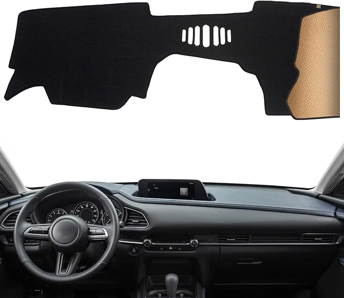 Dash Cover, Anti-Glare, Sun Protection, Dustproof, UV-Proof, Dashboard Covers, Interior Car Accessorie Fit for 2020 2021 2022 2023 Ma-zda CX-30 (Not Fit w/HUD Models), Black