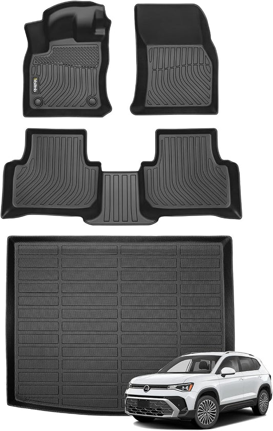 Floor Mats & Cargo Liner for Volkswagen Taos AWD 2022-2025 2026 Custom Fit Waterproof Durable Easy to Clean fit for Volkswagen Taos AWD 2022-2025 Accessories Black
