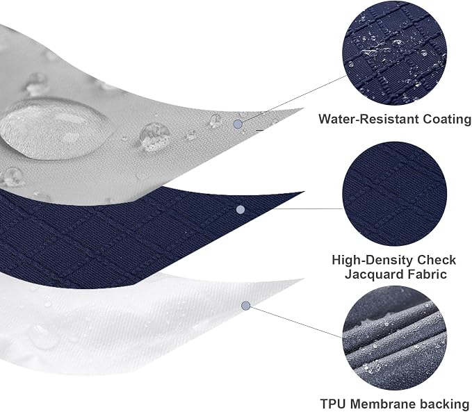 Genina Waterproof Seat Covers for Dining Room Chairs Covers Dining Chair Slipcovers Protector, No Rear Covers (Navy Blue, 6 Pcs)