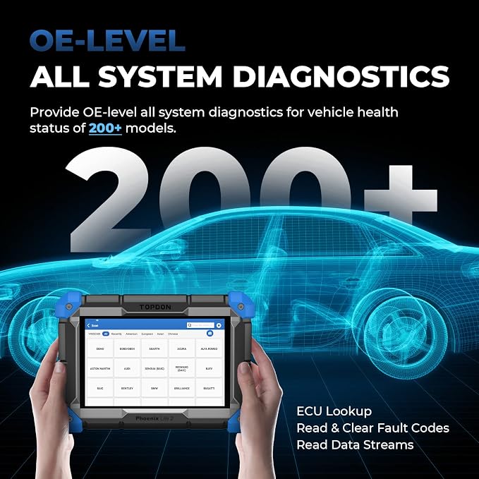 TOPDON Phoenix Lite 2 Bidirectional Scan Tool, OBD2 Scanner, ECU Coding | Function as ONE/AD900 Lite, Wireless Automotive Diagnostic Scanner, 34+ Reset Services, FCA AutoAuth, 2 Years Free Update