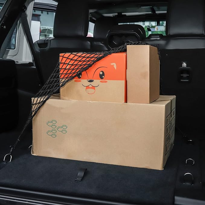 Voodonala 40 x 24 Universal Cargo Net Organizer, Elastic Mesh Trunk Storage Envelope for Pickup Truck Bed, SUV Rear Cargo Area Divider Compatible with Bronco Sport, Jeep, Dodge, Toyota