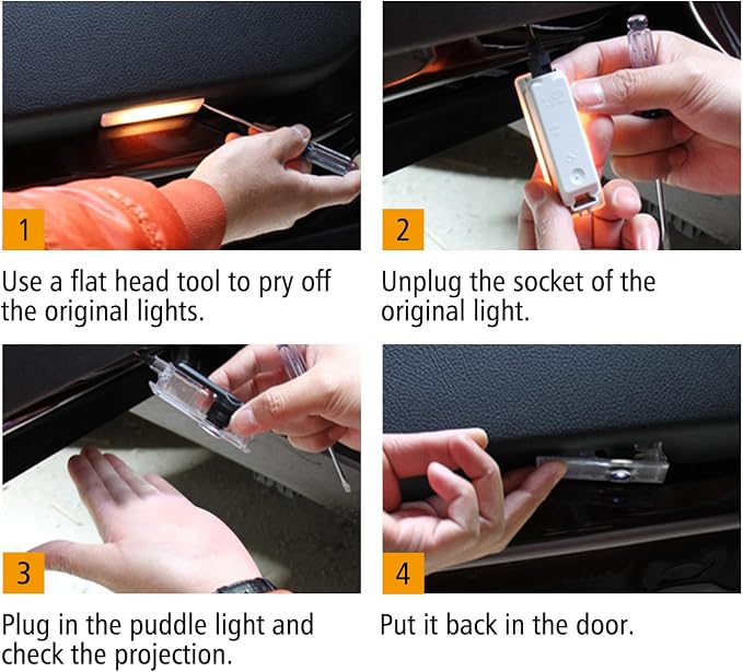 2Pcs Car Door Lights Projector for Clubman/Countryman/Paceman/Sports/Cooper R55 R56 R57 R58 R59 R60 R61 F55 F56 F57 Car Accessories - Ghost Shadow Welcome LED Puddle Lights