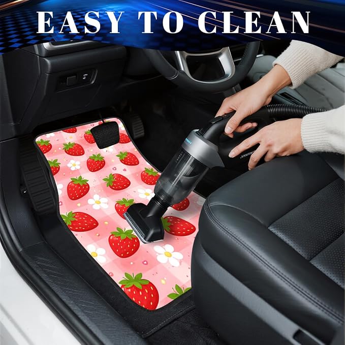 Mushroom Car Floor Mats Set of 4 Red Moon Star Night Wildflower Magic Automotive Foot Mats Rugs Carpet for Car Non-Slip Auto Car Accessories Universal Fit for Car SUV Truck Van