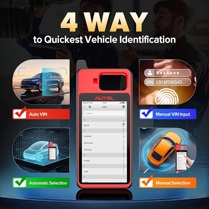 Autel Scanner MaxiIM KM100 (X), 2026 OBD2 Car Diagnostic Tool, V200 Wireless BT OBDII Scan Tool with Lifetime Free Updates, 700+ Models, 2GB & 64GB Android 9.0, for Home Mechanics & DIYers