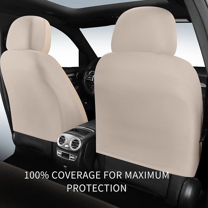 HChengkikz Faux Leather Front Car Seat Covers, 2 Pack Seat Protectors | Easy to Install Auto Interior Accessories Universal Fit for Sedans, SUVs, Trucks, Vans