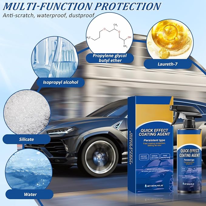 Car Quick Effect Coating Agent Spray, 3 in 1 High Protection Quick Car Coatings Spray (1PCS)