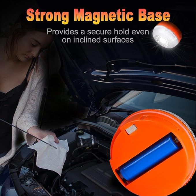 Magnetic LED Emergency Beacon, Flashing Roadside Safety Flare Warning Lamp for Car Breakdown Camping Power Outage