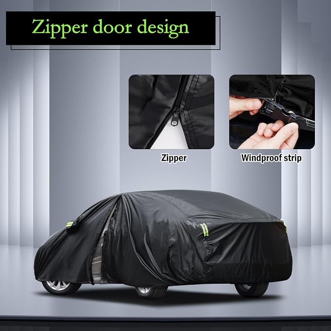 Car Cover Custom Fit for Toyota Camry 1996-2026, for Honda Accord 2001-2026, Waterproof All Weather for Automobiles Full Exterior Cover Rain Sun UV Protection with Door Zipper