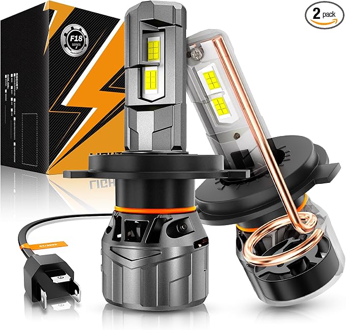 Auxbeam F18 Series H4 9003 Fog Lights, 22000LM H4 Powersport Light for Off-Road Use or Fog Light-2 Pack