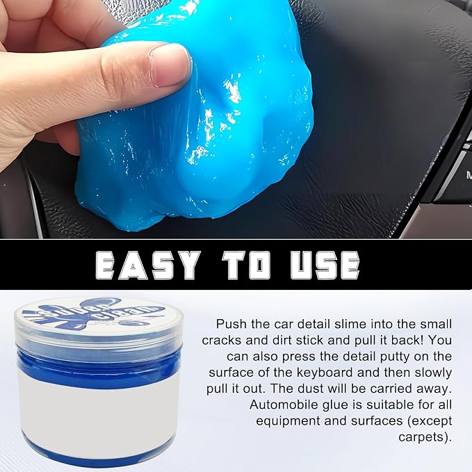 Car Cleaning Gel Clean Putty, Universal Auto Interior Cleaner Slime, Auto Detailing Tools Accessories for Cleaning Vehicle Interiors/Electronic Products/Homes/Offices, Gifts for Men Women (Blue)