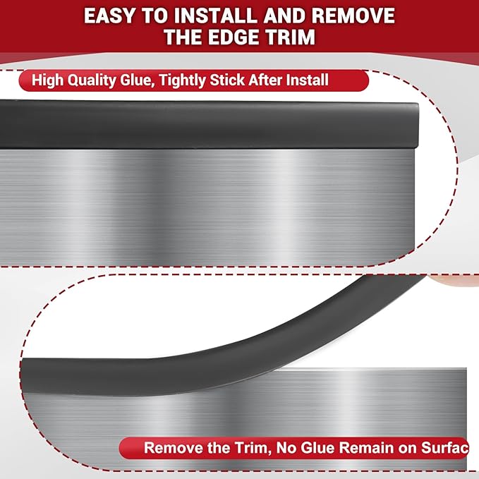 Rubber Edge Trim, 1/8" (3mm) Self Adhesive Flexible U Channel Edge Protecter for Sheet Metal, Glass, Flexiglass and Plywood, Fit for 7/64"-5/32" Width Edge, Black Color, 10Ft, EPDM Material
