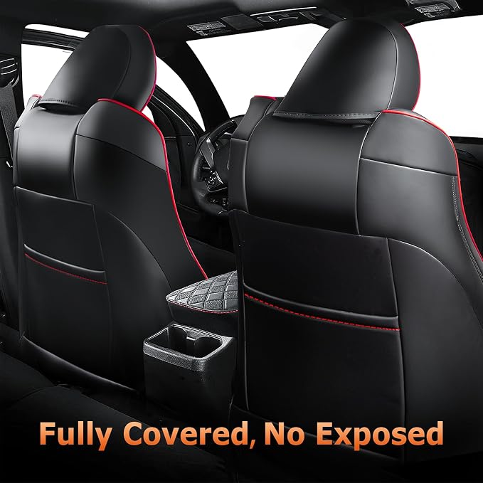 Carlimeki Leather Seat Covers Custom Fit for Tacoma Gen 2nd (2005-2015) | For Double & Crew Cab only - Fits Base, PreRunner, TRD Pro - Fully Covered - Fit Like a Glove