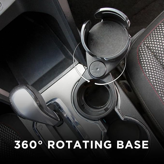 Limitless Dual CupStation - 2-in-1 Expandable Cup Holder with 360° Rotating Base – Black