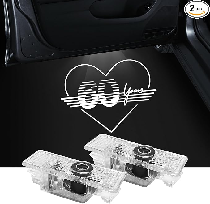 2Pcs Car Door Lights Projector for Clubman/Countryman/Paceman/Sports/Cooper R55 R56 R57 R58 R59 R60 R61 F55 F56 F57 Car Accessories - Ghost Shadow Welcome LED Puddle Lights (60)