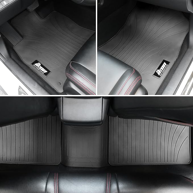 Fit 2008-2015 Chevrolet Cruze Custom Fit Floor Mat IKON Style Gray | IKON MOTORSPORTS, Fit 16 Cruze Limited, Latex Heavy Duty All Weather Season Car Auto Front Rear Carpets Liner 5PC