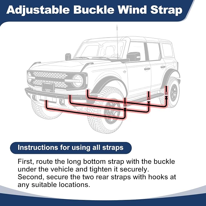 QUNSUNUS Bronco Cover 4 Door Cab Cover All Years,Waterproof Bronco Cab Cover with Cotton Liner, All Weather Half Car Rain Cover with Adjustable Straps and Zipper for Wind, Sun, UV and Dust Protection