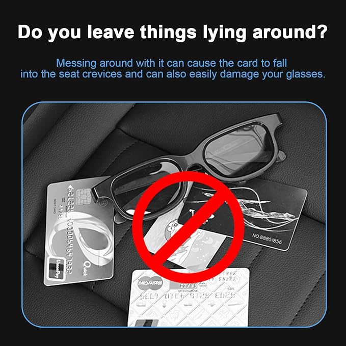 Augeny Car Sun Visor Organizer, Auto Visor Organizer and Storage, Registration and Document Holder, Vehicle Accessories for Sunglasses Document Card Pen Driver License (Carbon Fiber Red Line)