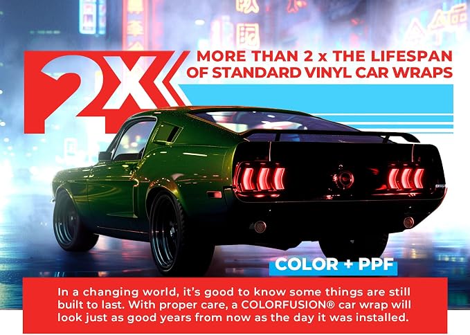 ColorFusion PPF by VViViD, Gloss Urban Green Dry Apply PPF Vinyl Car Wrap Roll 20ft x 5ft