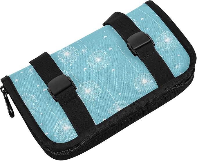 Car Tissue Holder Car Napkin Holder Tissue Box Dispenser Storage Case Sun Visor Mask Holder Accessories with Adjustable Straps Reusable Refillable Bright Blue Dandelion Heart