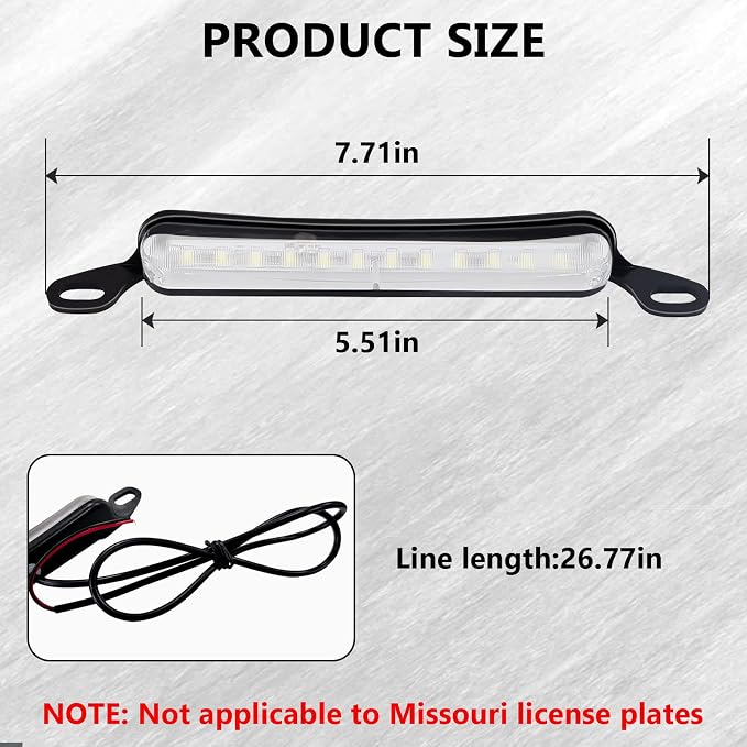 BFXM LED License Plate Lights 12 V DC Universal License Plate Light, Waterproof Tag Lamp Assembly Replacement LED Plate Light for Car Trailer UTV ATV Truck RV Boat