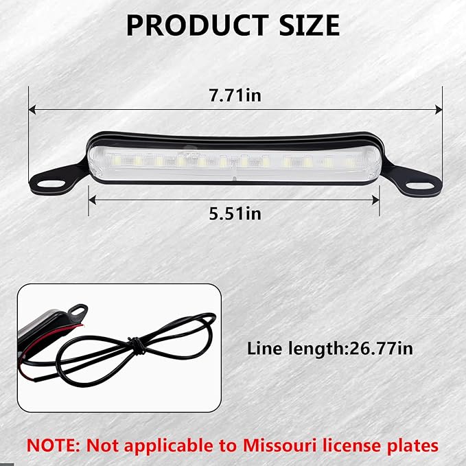 BFXM LED License Plate Light, 12 V DC Universal License Plate Lights, Waterproof Tag Lamp Assembly Replacement LED Plate Light for Car Trailer UTV ATV Truck RV Boat