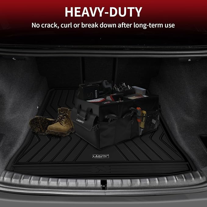 LASFIT Trunk Mats Fit for BMW 5 Series G30 2017 2018 2019 2020 2021 2022 2023, Custom Fit TPE All Weather Cargo Bed Liners for 530i 540i M550i 540d xDrive, Black