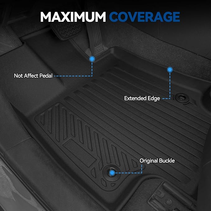Custom Fit Floor Mats for 2016-2025 2026 Dodge Durango 7-Seater 2nd Row Bench Seats, All Weather TPE Floor Liners with Trunk Mat & Backrest Mats & Door Sill Guard, Full Set Interior Accessories