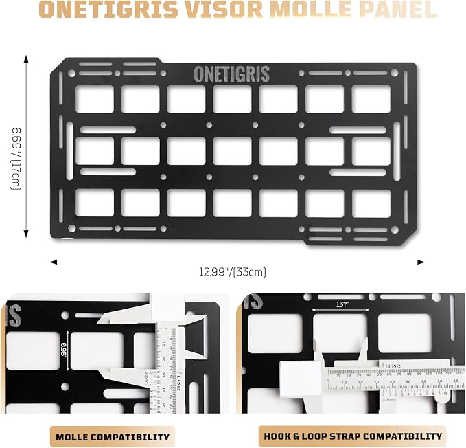 ONETIGRIS Rigid Car Sun Visor Organizer, Fiberglass Visor EDC Panel(2 Pack) | Features tactical MOLLE webbing for overhead EDC storage. Heavy-duty vehicle organizer ideal for trucks, SUVs, and Jeeps.