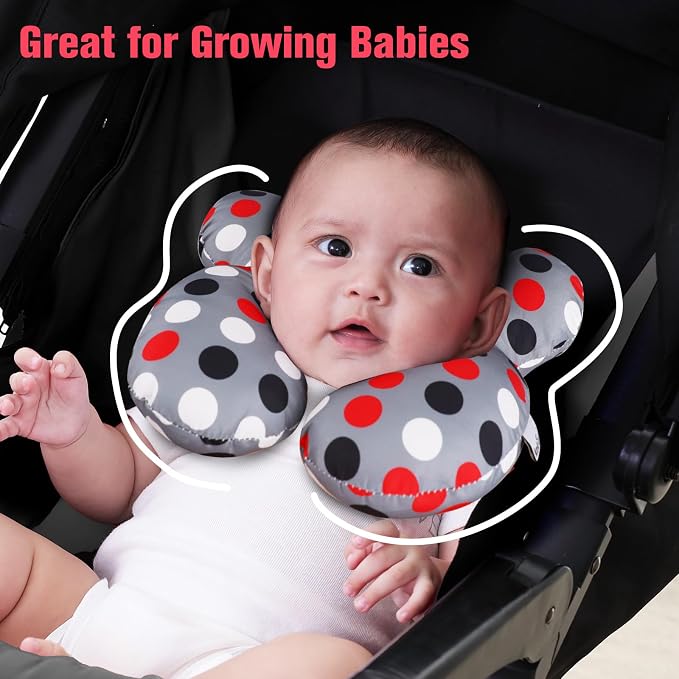 KAKIBLIN Baby Travel Pillow, Upgraded Baby Neck Pillows for Car Seat, Infant Neck Support Pillow for Head and Neck,Newborn Head Support for Car Seat,Pushchair